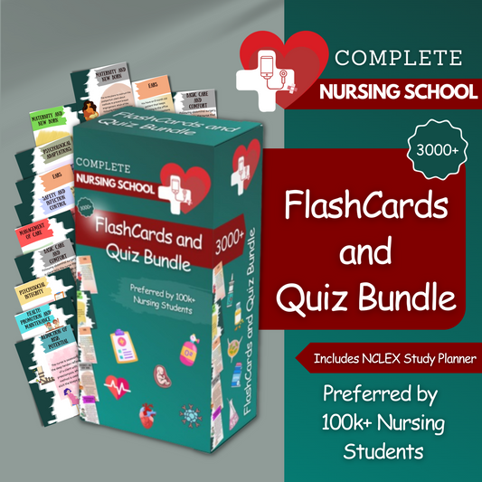 3000+ Flashcards &  Quiz Bundle for NCLEX and Nursing School prep