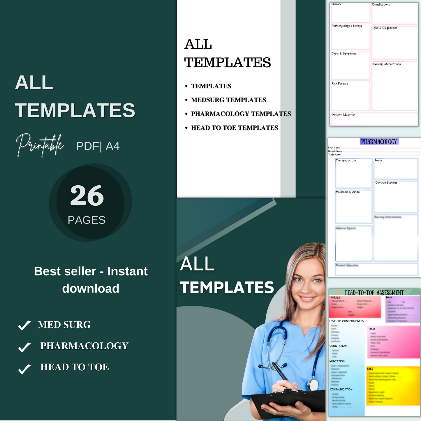 Nursing Templates| Medsurg | Pharmacology| Assessments