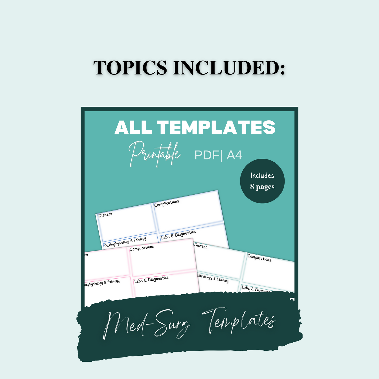 Nursing Templates| Medsurg | Pharmacology| Assessments