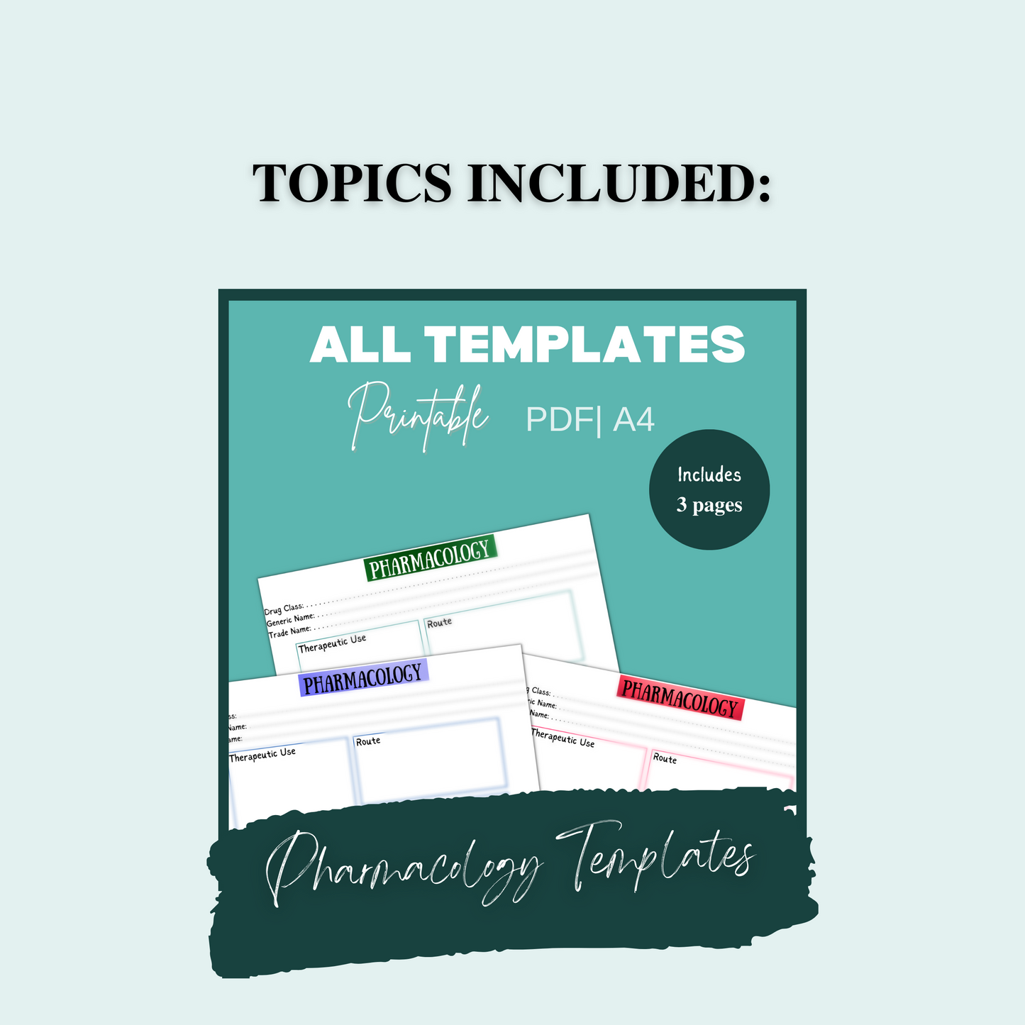 Nursing Templates| Medsurg | Pharmacology| Assessments