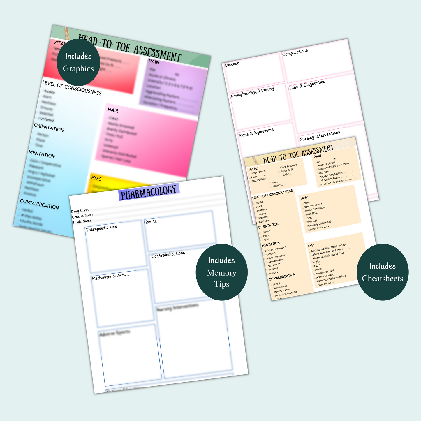 Nursing Templates| Medsurg | Pharmacology| Assessments